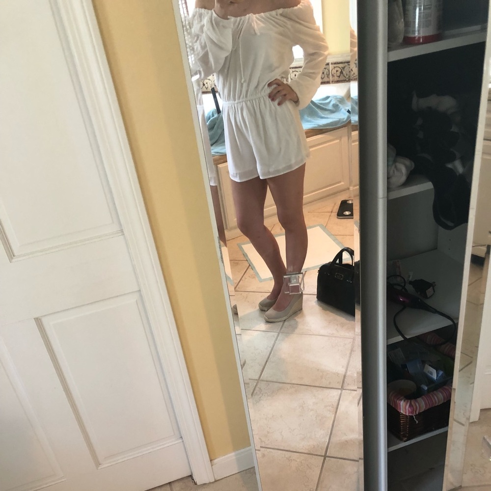 Lulus off Shoulder white romper brand new
